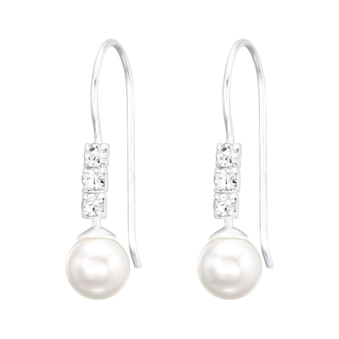 Montebello Oorbellen Paola - 925 Zilver E-Coating - Parel - Ø6x20mm