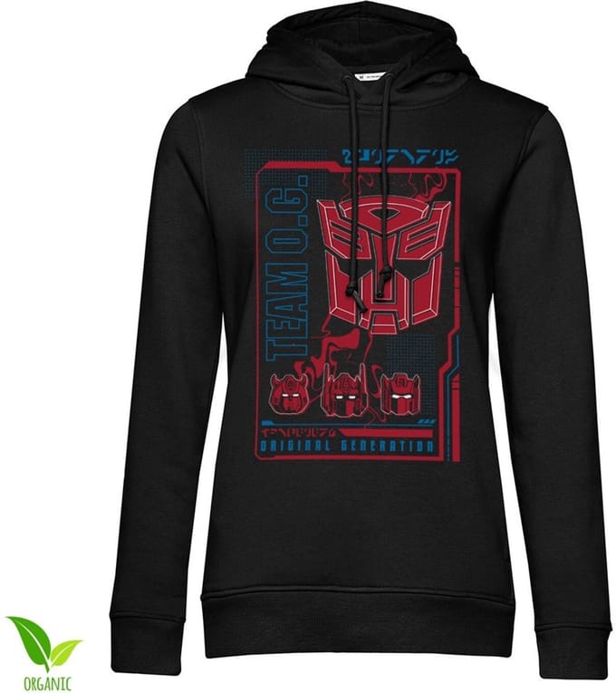 Transformers Autobots Original Generation -meisjes-dameshoodie, zwart