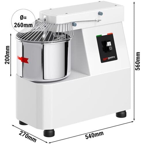 GGM Gastro Deegkneedmachine / Spiraalkneder - 10L / 7kg deeg - vaste kom - 230V zilver