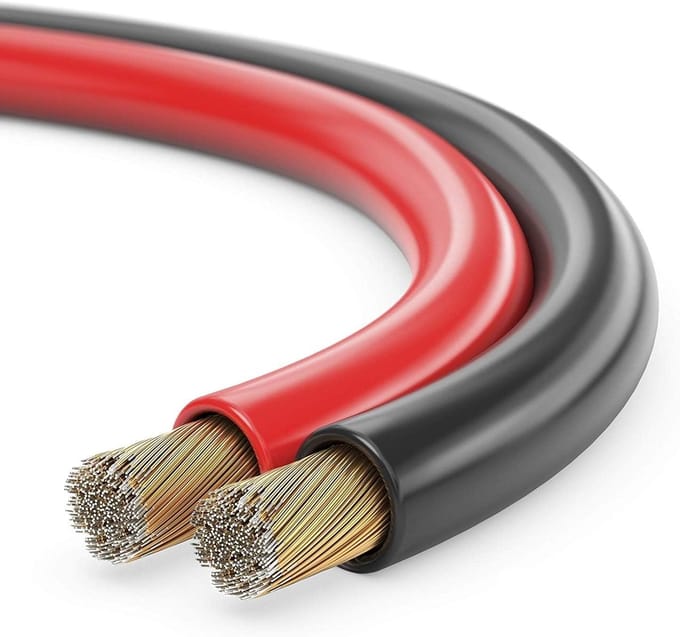 10 meter 2 x 2,50 mm² luidsprekerkabel/boxkabel - kleur: rood/zwart