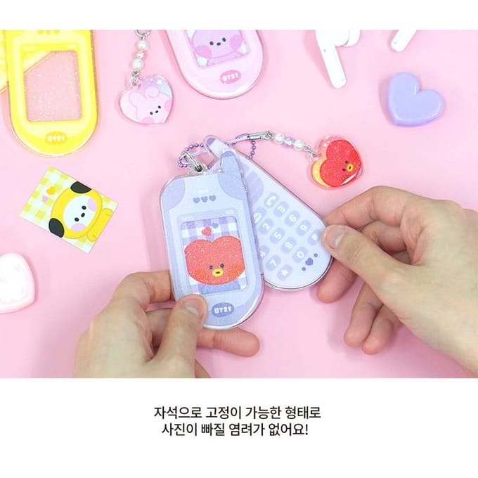 Porte-clés de téléphone rétro BT21 Minini white