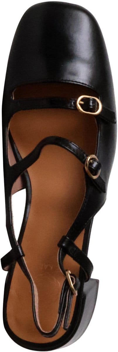 Leren pumps met hak 'Angeline'