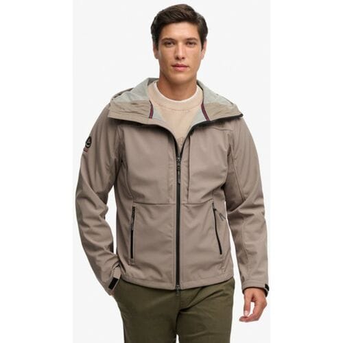 Superdry Softshell Trekker Jas met Capuchon Khaki Grootte: S