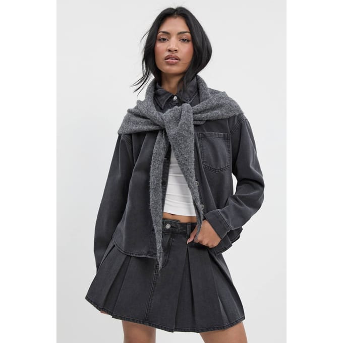 boohoo Dames Denim overhemd | Grey | Maat: 6