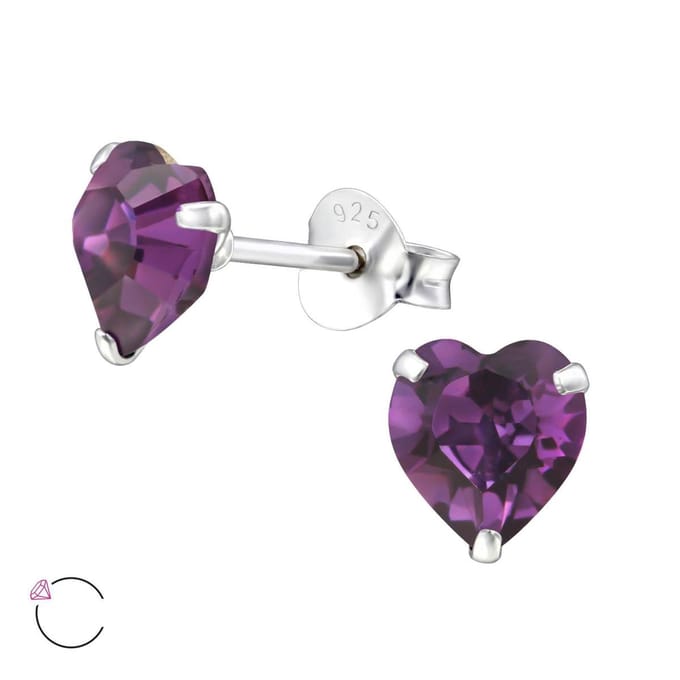 Montebello Oorbellen Efi Purple - 925 Zilver - Ø6mm