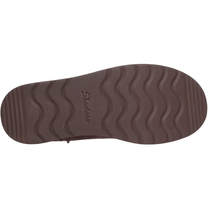 Skechers Keep Cozy Leren Dames Chocolade Winter Enkellaarsjes