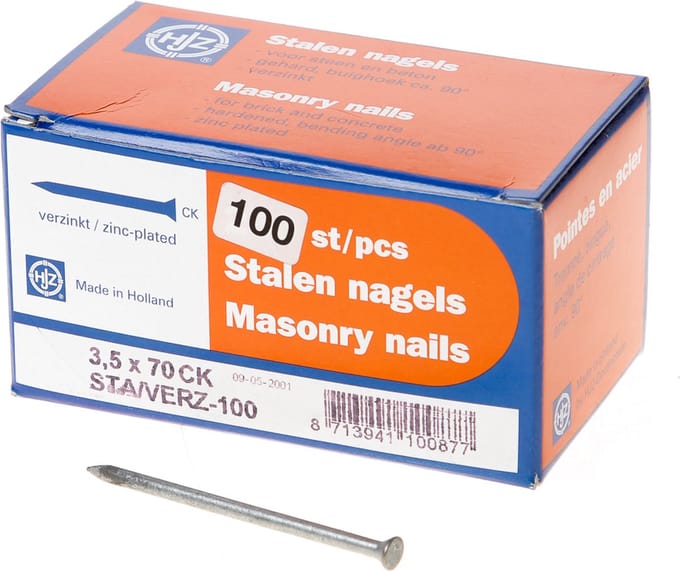 Hjz Betonnagel platconische kop blauw 70 x 3.5mm
