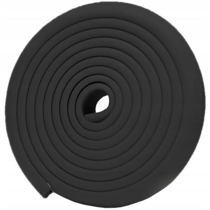 Zwarte schuimrubber bescherming voor meubelranden, 2m x 35mm