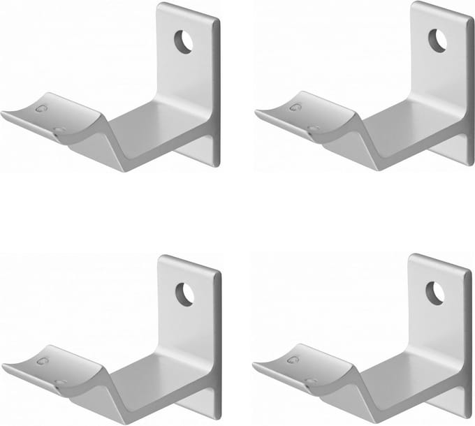 Hermeta leuninghouder 3543-01 - Aluminium - Opschroef - Hol zadel - 4 stuks