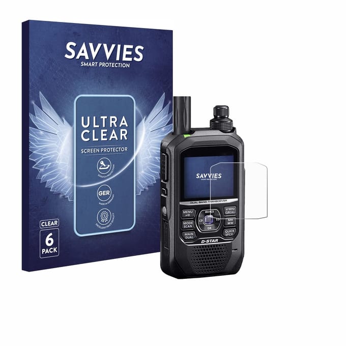 Savvies - Screenprotector voor Icom ID-50E - Folie Beschermfolie transparant 6 Stuks