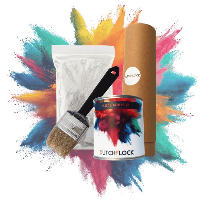 Flocking Kit Gebroken Wit Medium | 200gr. flocking poeder - 250ml flock lijm - applicator - kwast