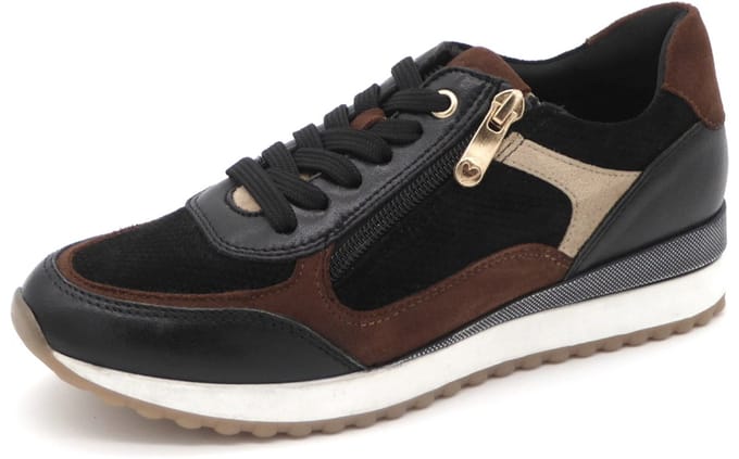 Marco Tozzi Dames Sneaker - 23719-098 Zwart/Combi - Maat 41