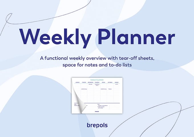 Brepols Weekly Planner [1.890] - Ongedateerd - Engels - 29.7 x 21 cm - Blauw