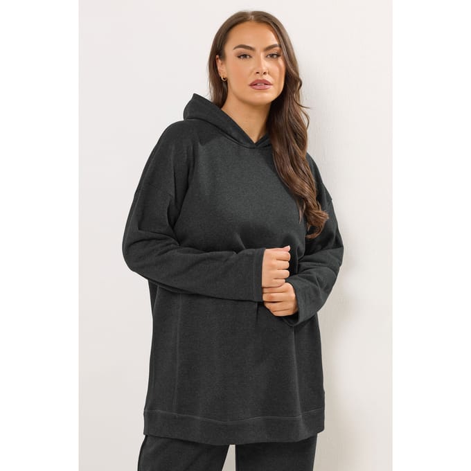 Yours Grijze Naaddetail Hoodie Size 48