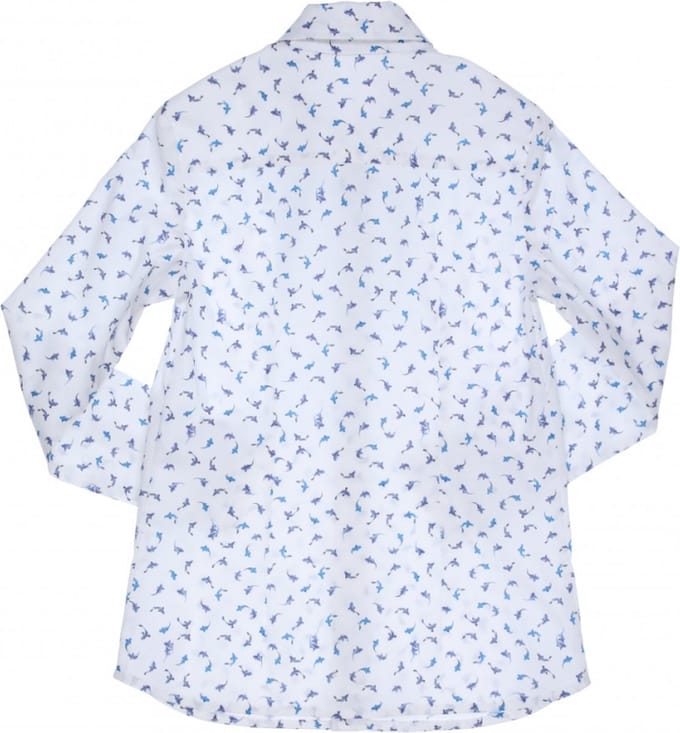 GYMP - Wit hemd - Maat 116 - Jongens - White/Blue -