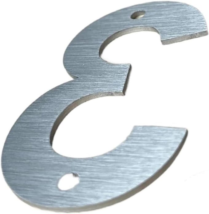 Huisnummer - Deurplaat - Adres Aangeven - Geborstelde Afwerking - 75 mm - Zilverkleurig
