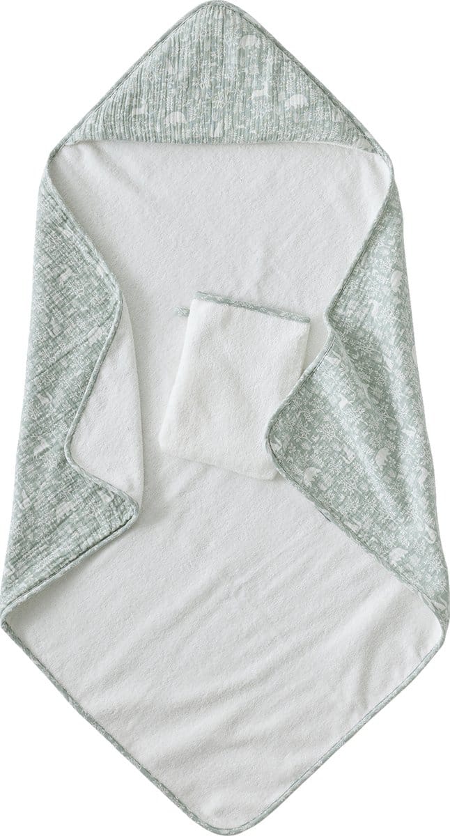 Vertbaudet Set met aanpasbare badcape + washandje DANS LES BOIS