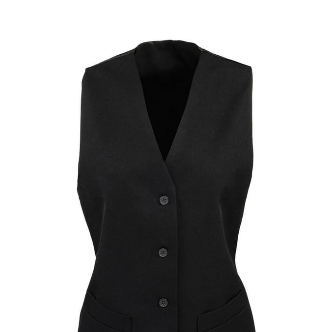 Premier Dames/Dames Polyester Gevoerde Serveerjas (Zwart)