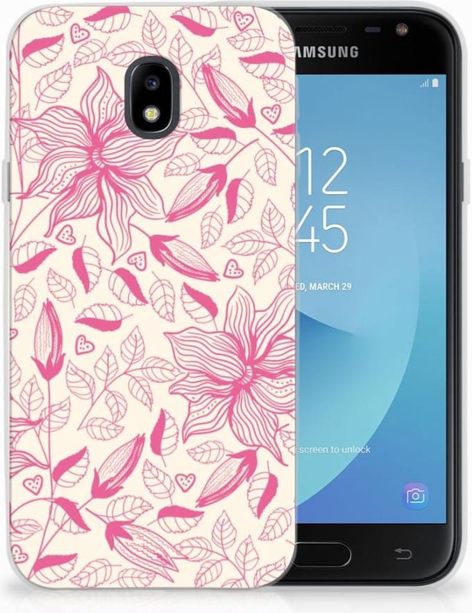 Samsung Galaxy J3 2017 TPU Case Pink Flowers
