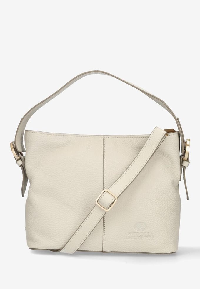 Fred De La Bretoniere - Lindi Bucket Bag Grain Leather Beige - Maat