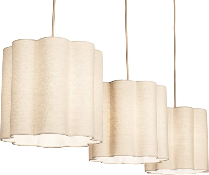 Lumidora Hanglamp 75180 - FLORAL - 3 Lichts - E27 - Beige - Zand - Metaal