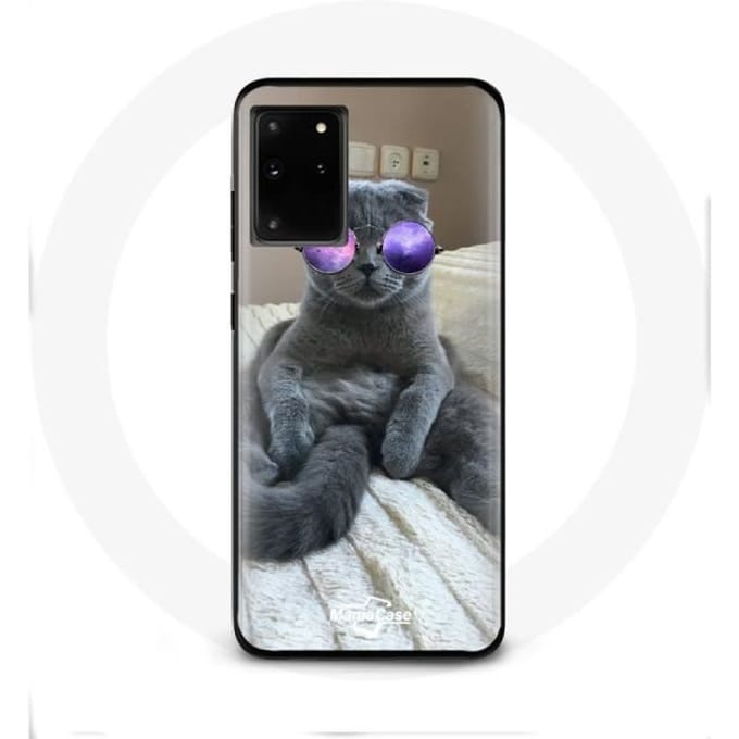 Case voor Samsung Galaxy S11 Plus Kat met paarse bril