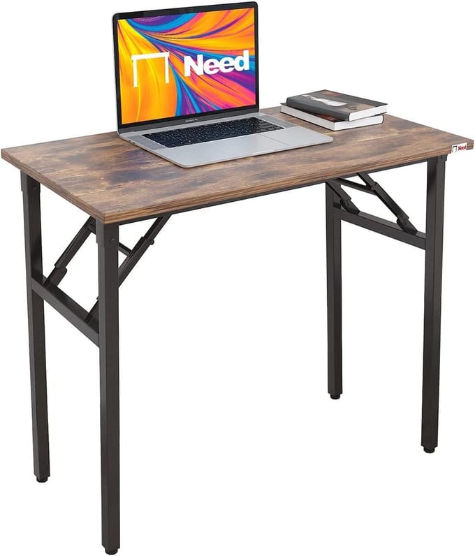 Opvouwbaar Bureau - Schrijftafel Computerbureau - Kleine Ruimte Werken - Geen Montage Nodig - 80 x 40 cm - Rustiek Bruin