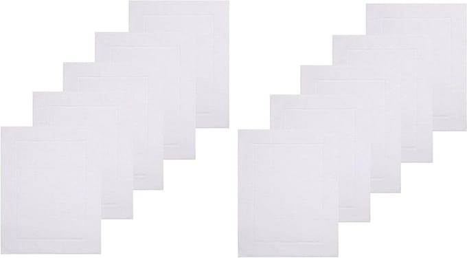 Badmatten Katoen - Voetenhanddoeken - Badkamer - Absorberend - B50 x L70 cm - Wit