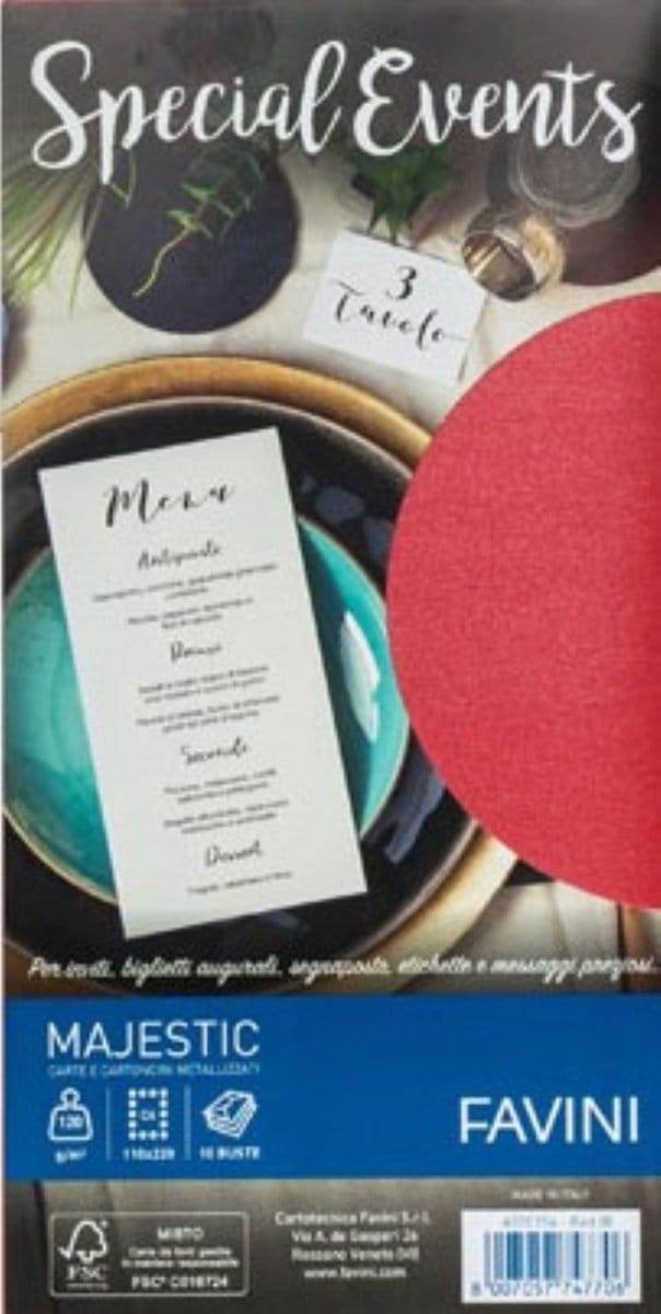 Favini Special Events Top Collection envelop DL (110 x 220 mm) Rood 10 stuk(s)