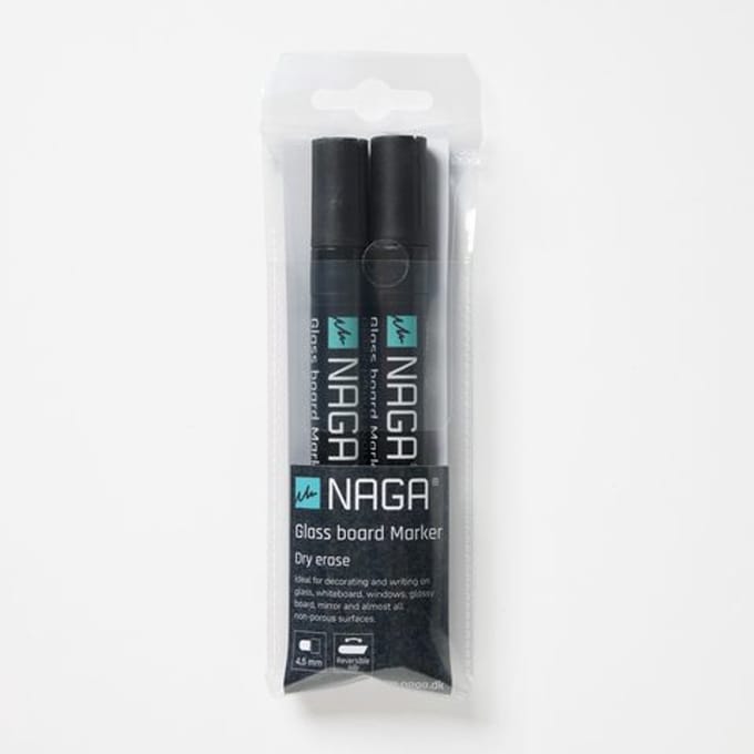 NAGA  Marker Krijt 4,5mm 2 per pak Zwart