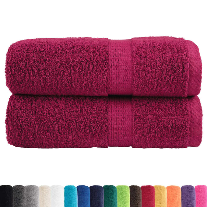 vidaXL - Gastendoekjes - SOLUND - 2 - st - 600 - g/m² - 30x50 - cm - bordeauxrood