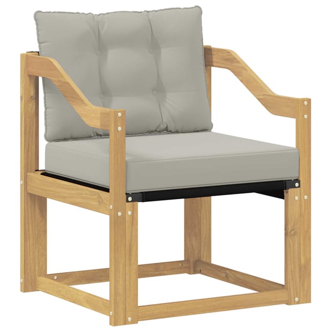 vidaXL - Buitensofa - Massief - Acacia - Hout - Wit - en - lichtgrijs