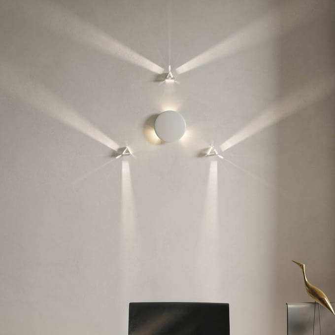 Karman LED wandlamp RAINBOW, wit, Ø 18 cm, kunststof