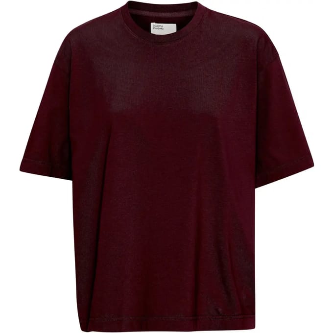 Dames-T-shirt Colorful Standard Organic oversized oxblood red