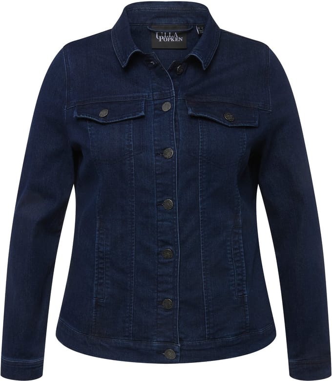 Ulla Popken - Dames - Jeansjas - Blauw denim - Maat 50
