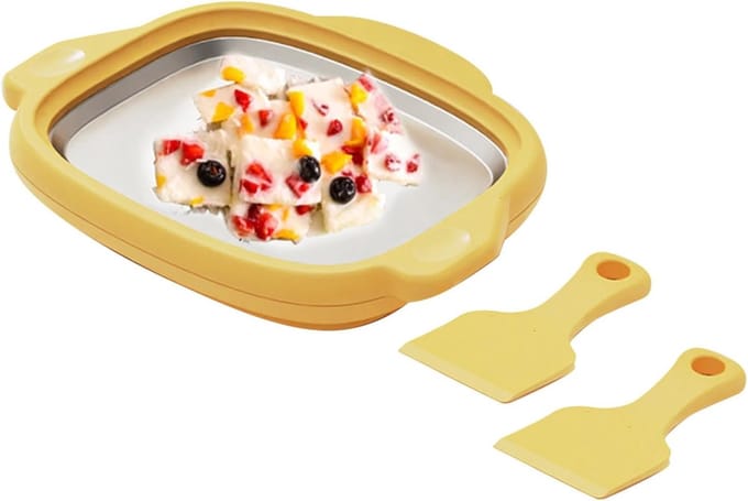 Gerolde IJs Maker - Dessert Machine - Thuis Gebruik - 304 Roestvrij Staal - 19.5 x 25.2 cm - Geel