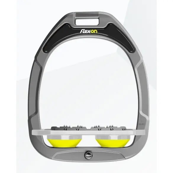 Platte Ultra Grip Aluminium/Grijs/Geel Stijgbeugels Flex-On Green Composite