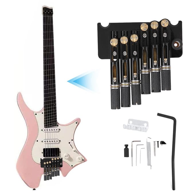 Zwarte 6-snarige Headless Elektrische Gitaarbrug Set Muziekinstrument Accessoires gray