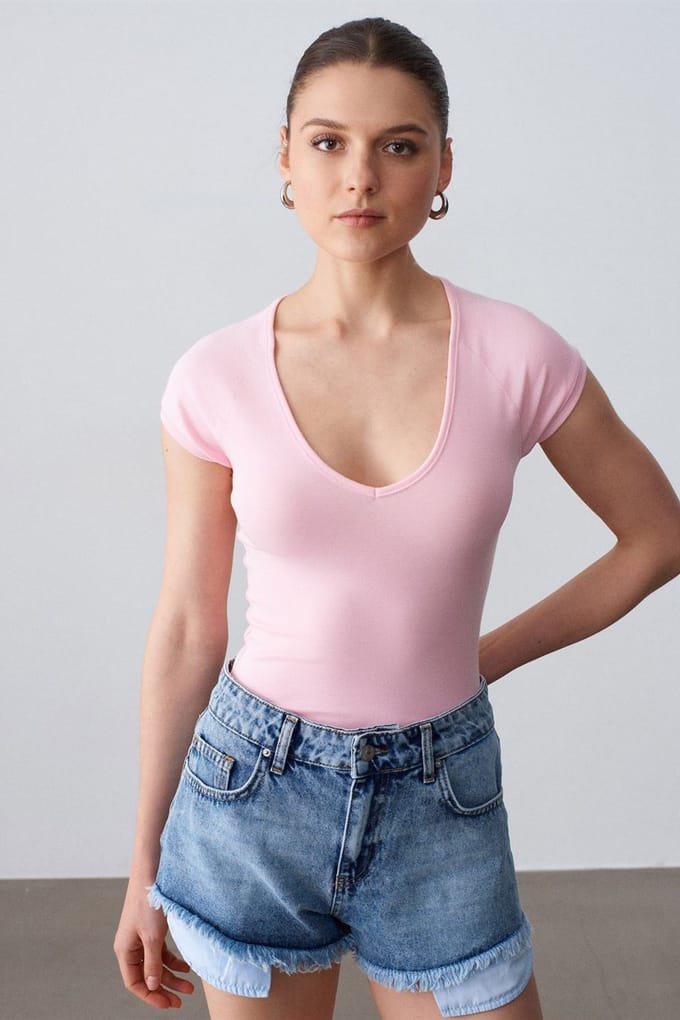 Slim Fit Crop Jersey Top
