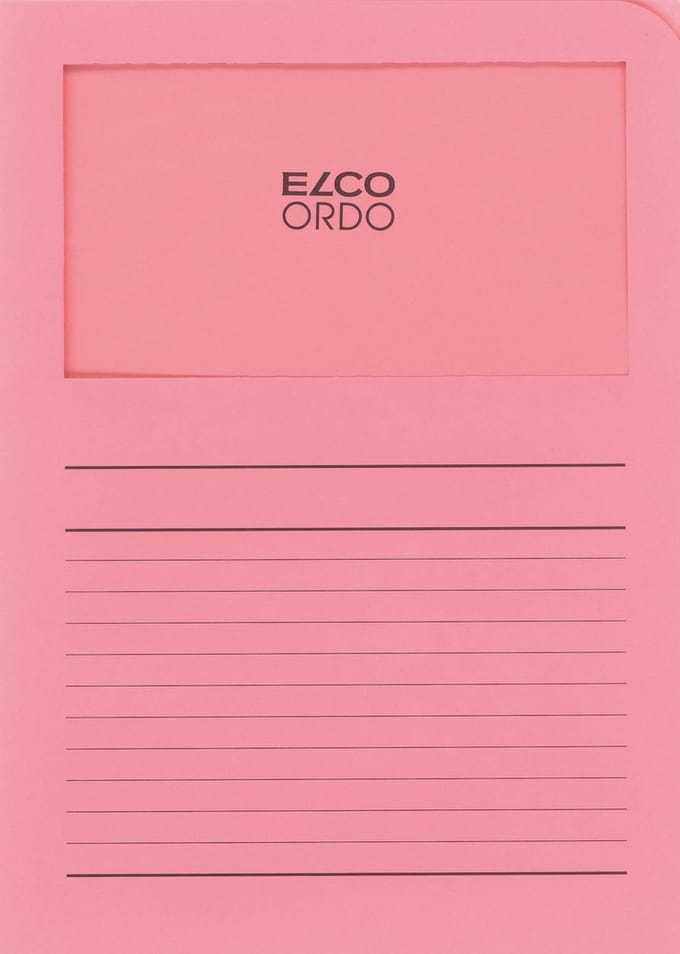 Elco Ordo Cassico L-map met venster A4 100 stuks 220 x 310 mm roze