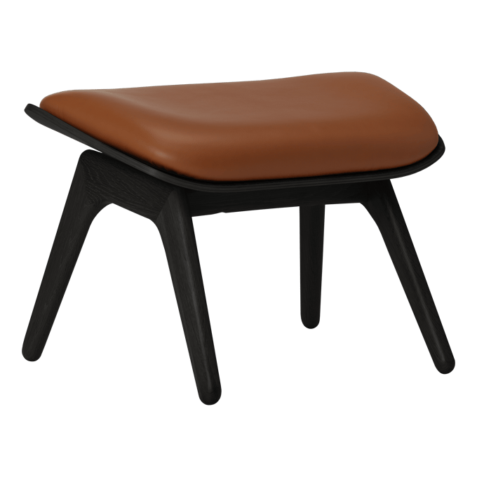 UMAGE The Reader Ottoman - eiken zwart - Leder Hope cognac