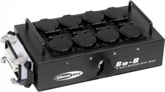 Showtec BO-8-S1 verdeler 1x 16 pin. ILME, 8x Schuko - Stroomverdeler