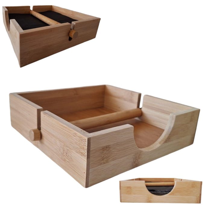 PORTE-SERVIETTES PORTE-SERVIETTES SUPPORT POUR TISSUS BOÎTE EN BAMBOU 18,5 cm
