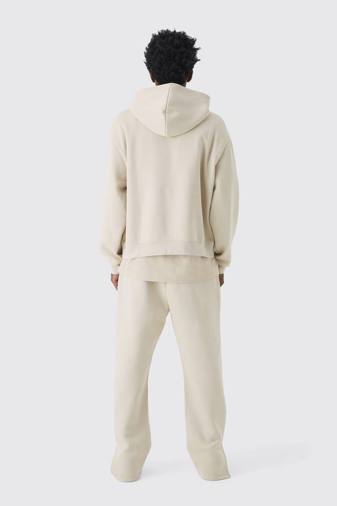 330GSM Regular Fit Split Hem Jogger | Stone | Size Small