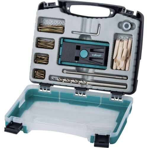wolfcraft - Undercover Jig Set - Boormal - Pocket Hole jig - Hoekverbinderset - 55-delig - Complete Deuvel set - 4642000
