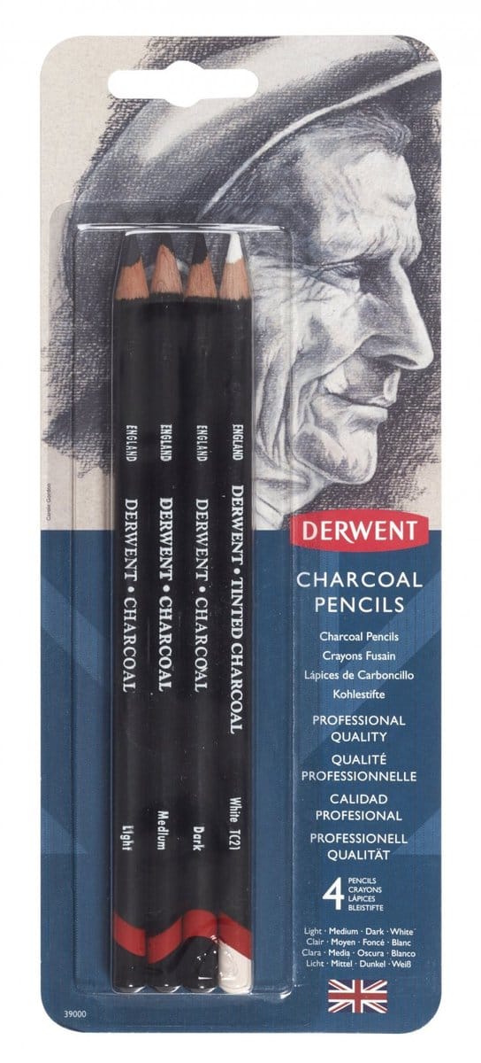Derwent houtskool potloden set van 4