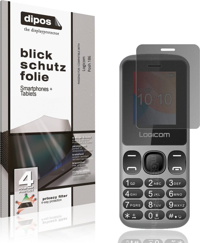 dipos – Matte Privacy Screenprotector geschikt voor Logicom Posh 186 | Anti-Spy Beschermfolie