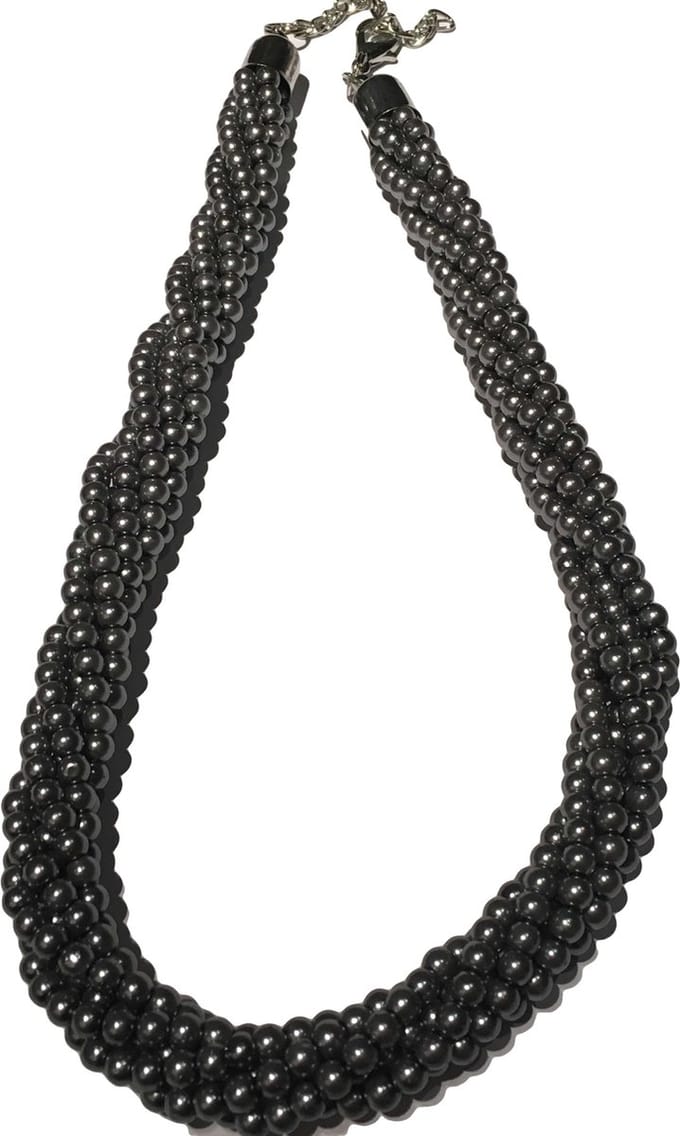 Petra's Sieradenwereld - Parelketting laagjes grijs (10135440)