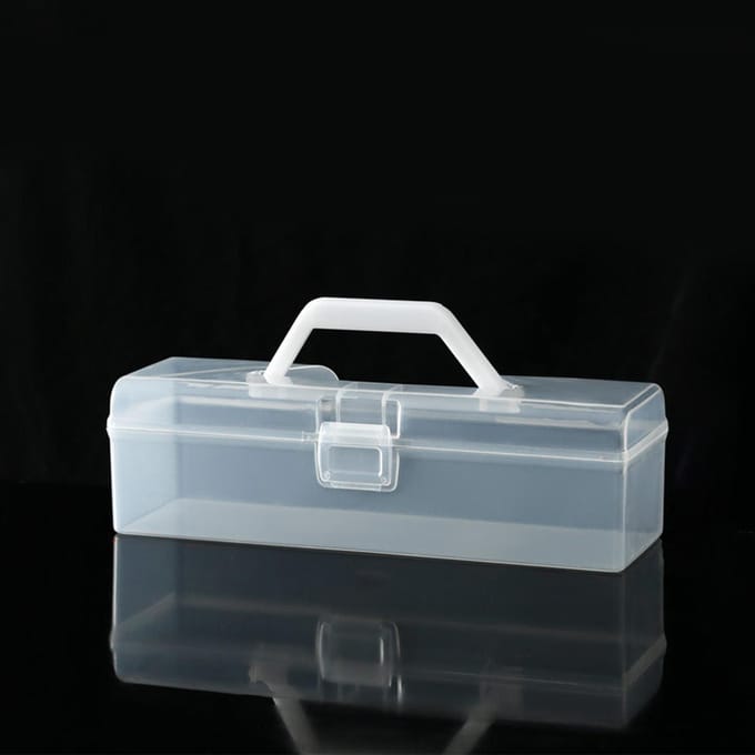 Spelkaart Organizer Plastic Handheld Klapdeksel Grote Capaciteit Transparante Ruilkaart Opbergdoos white