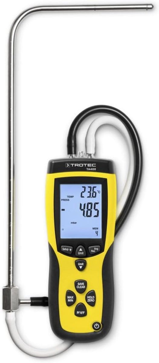 Professionele Pitotbuis Anemometer voor Luchtsnelheid, Volumestroom en Drukmeting